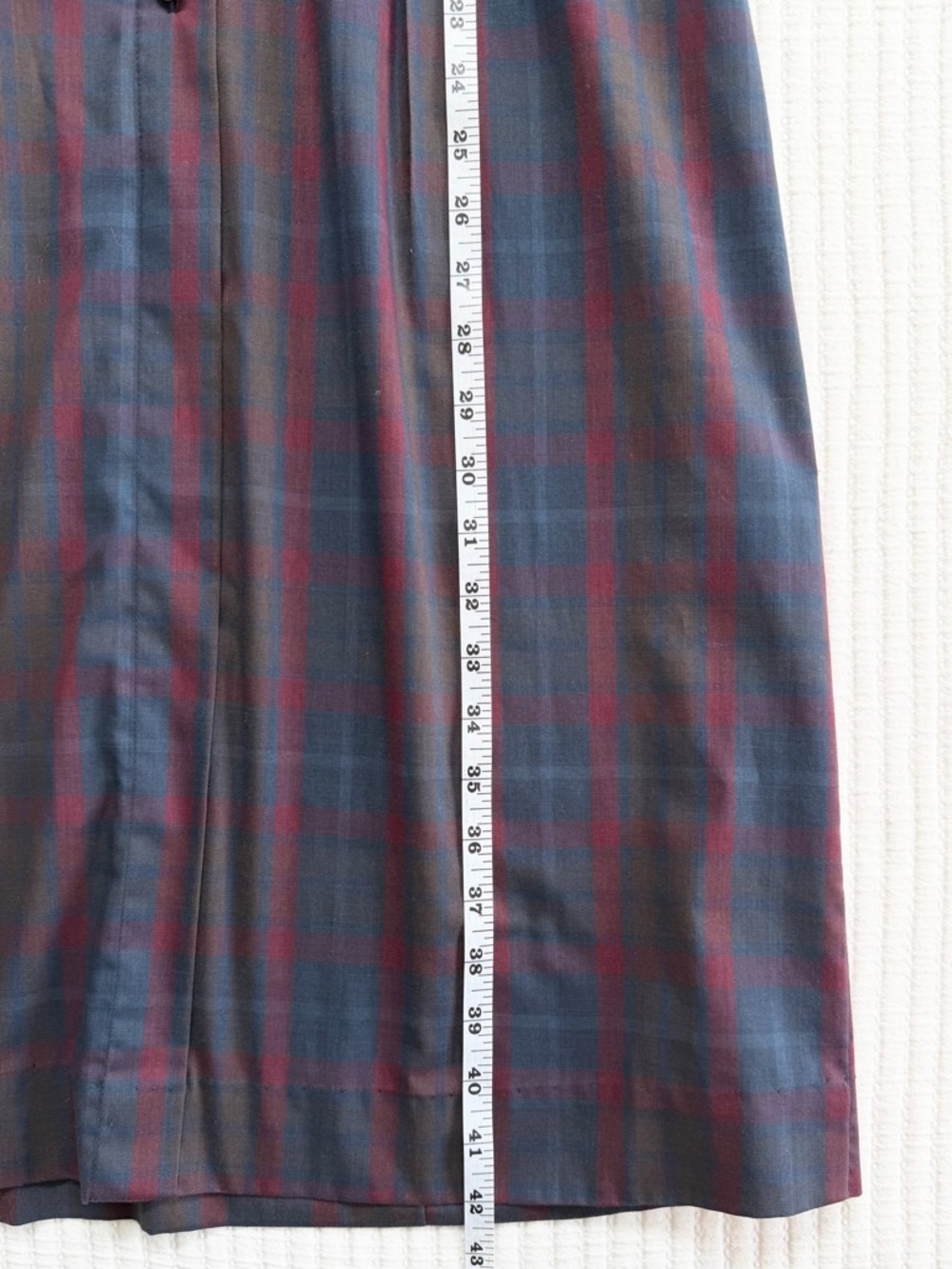 Vintage Navy & Burgundy Plaid Button-Front Women's Shirt Dress by Louisa - Picture 5 of 5